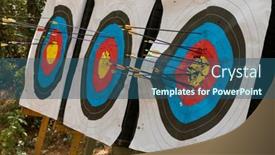  Presentation with archery - Presentation design with bull-s-eye-archery-target background and a ocean colored foreground