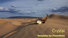  Presentation with death - Presentation design with sand desert at sunset death background and a tawny brown colored foreground