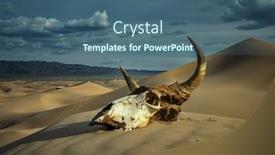  Presentation with skull - PPT layouts having bull-skull-in-the-sand background and a ocean colored foreground