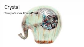  Presentation with strength - Presentation theme having bull strength - cute little pottery elephant background and a white colored foreground