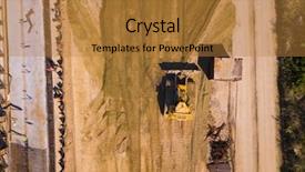  Presentation with strengthening - PPT layouts with bulldozer - construction site on the seashore background and a gold colored foreground