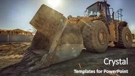  Presentation with bulldozer - Colorful slide set enhanced with bulldozer - heavy duty construction digger excavator backdrop and a tawny brown colored foreground