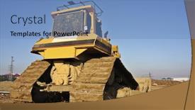  Presentation with bulldozer - Slides enhanced with bulldozer at construction site background and a teal colored foreground