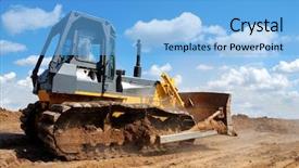  Presentation with bulldozer - Cool new presentation with bulldozer moving on earth backdrop and a light blue colored foreground