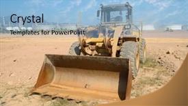  Presentation with bulldozer - Amazing slide deck having bulldozer-on-a-building-site backdrop and a light blue colored foreground