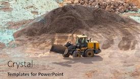  Presentation with bulldozer - Slide deck with bulldozer-on-a-building-site background and a coral colored foreground