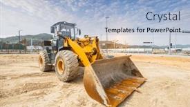  Presentation with bulldozer - PPT layouts enhanced with bulldozer-on-a-building-site background and a light blue colored foreground