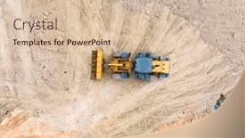  Presentation with earthmoving - Presentation design featuring bulldozer-on-earthmoving-at-construction background and a lemonade colored foreground