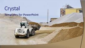  Presentation with bulldozer - Slides having bulldozer background and a sky blue colored foreground