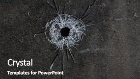  Presentation with black hole - Presentation featuring bullet hole in glass background and a dark gray colored foreground