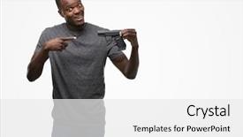  Presentation with african american - Slides having bullet points - young african american man holding background and a  colored foreground