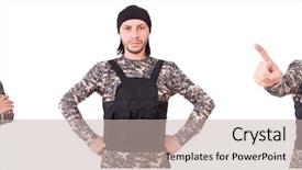  Presentation with monarch butterfly isolated on white - Amazing theme having bullet proof - soldier isolated on the white backdrop and a  colored foreground