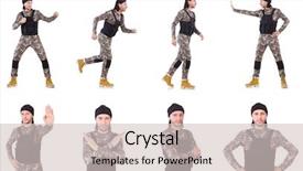  Presentation with background - PPT layouts with bullet proof - soldier isolated on the white background and a  colored foreground