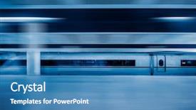  Presentation with rail - Presentation design consisting of bullet train - high-speed rail arriving at station background and a  colored foreground