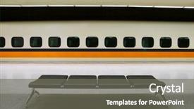  Presentation with high speed railway - Cool new presentation theme with bullet train - high speed railway station backdrop and a gray colored foreground