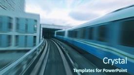  Presentation with mass - Audience pleasing slides consisting of bullet train - mass rapid transit backdrop and a ocean colored foreground