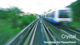  Presentation with mass - Amazing presentation having bullet train - mass rapid transit backdrop and a ocean colored foreground