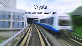  Presentation with mass - Beautiful presentation theme featuring bullet train - mass rapid transit backdrop and a sky blue colored foreground