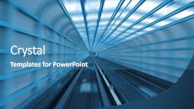  Presentation with train railway - Presentation enhanced with bullet train - tunnel of railway background and a teal colored foreground