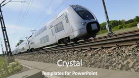  Presentation with bullet train - Beautiful presentation featuring bullet train at full speed backdrop and a  colored foreground