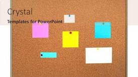  Presentation with bulletin board - PPT theme featuring bulletin-board-with-blank-sticky background and a coral colored foreground