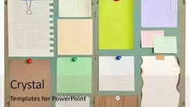  Presentation with bulletin board - PPT theme having bulletin board with notes business background and a  colored foreground