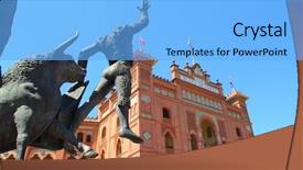  Presentation with todas las plantilla - Amazing presentation theme having bullfight - madrid bullring las ventas plaza backdrop and a  colored foreground