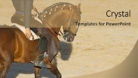  Presentation with spanish - PPT theme with bullfight on horseback typical spanish background and a coral colored foreground