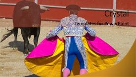  Presentation with bohol in spanish era - Colorful slide set enhanced with bullfight traditional spanish party where backdrop and a red colored foreground