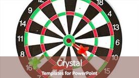  Presentation with dartboard - PPT theme consisting of bulls eye - dartboard with darts isolated background and a tawny brown colored foreground