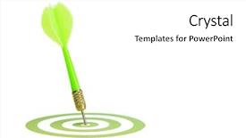  Presentation with eye - Beautiful presentation featuring bulls eye - green dart isolated on white backdrop and a white colored foreground