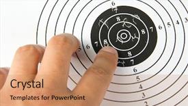  Presentation with shooting - Cool new slides with bulls eye - looking shooting results backdrop and a coral colored foreground
