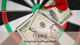 Presentation with dartboard - Amazing theme having bulls eye - money pierced by arrow backdrop and a mint green colored foreground