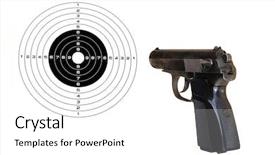  Presentation with pistol targets - Theme featuring bulls eye - pistol and target background and a white colored foreground