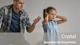  Presentation with bully - Theme enhanced with bully parents - man scolding his daughter background and a gray colored foreground
