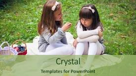  Presentation with problem statement problems and solutions - Beautiful presentation design featuring kid bullying - children's problems between two girlfriends backdrop and a  colored foreground