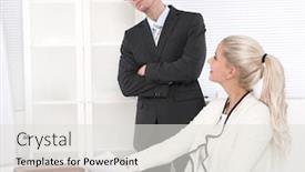  Presentation with secretary - Amazing slide set having chicano - bullying arrogant boss control his backdrop and a light gray colored foreground