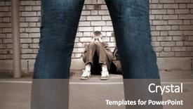  Presentation with school bullying - Slide set enhanced with bullying childrens - frightened boy at the school background and a  colored foreground