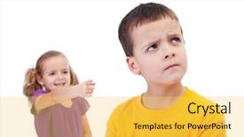  Presentation with bullying - Theme having bullying concept - girl mocking background and a yellow colored foreground