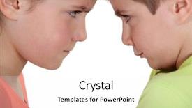  Presentation with children sibling sadness - Cool new theme with bullying kids - sibling argument backdrop and a white colored foreground