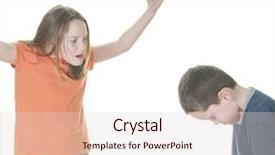  Presentation with bullying - Presentation theme enhanced with bullying kids - young girl and boy background and a lemonade colored foreground