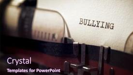  Presentation with bullying - PPT theme featuring bullying-word-written background and a wine colored foreground