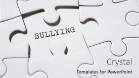  Presentation with bullying - Beautiful slide set featuring bullying-word-written backdrop and a white colored foreground