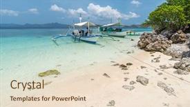  Presentation with philippines - PPT theme featuring bulog dos island busuanga philippines background and a lemonade colored foreground