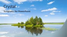  Presentation with serenity - PPT theme consisting of bulrush - lake serenity pristine nature background and a light blue colored foreground