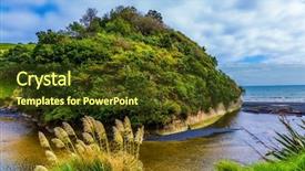  Presentation with pacific island - Colorful PPT theme enhanced with shallow fjord between hills picturesque pacific coast north island new zealand the concept of ecological active and phototourism backdrop and a tawny brown colored foreground