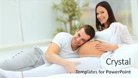  Presentation with baby - Presentation design with baby bump of his background and a cool aqua colored foreground