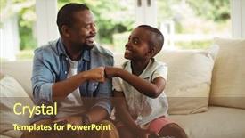  Presentation with video game - Audience pleasing presentation theme consisting of bumping while playing video game backdrop and a tawny brown colored foreground