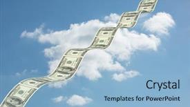  Presentation with bumpy road - Slide set featuring bumpy dollar road against cloudy background and a  colored foreground