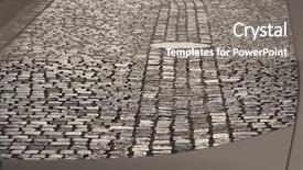  Presentation with bumpy road - Audience pleasing presentation theme consisting of bumpy road - pavement made of old stones backdrop and a gray colored foreground